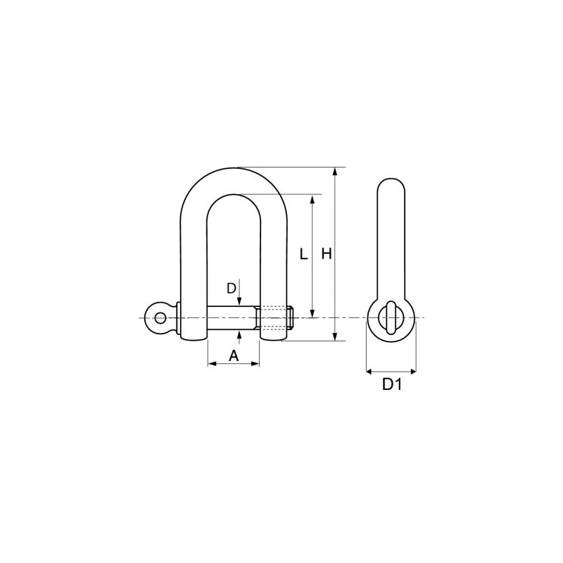 Manille droite longue 4 mm - Minicroiseur