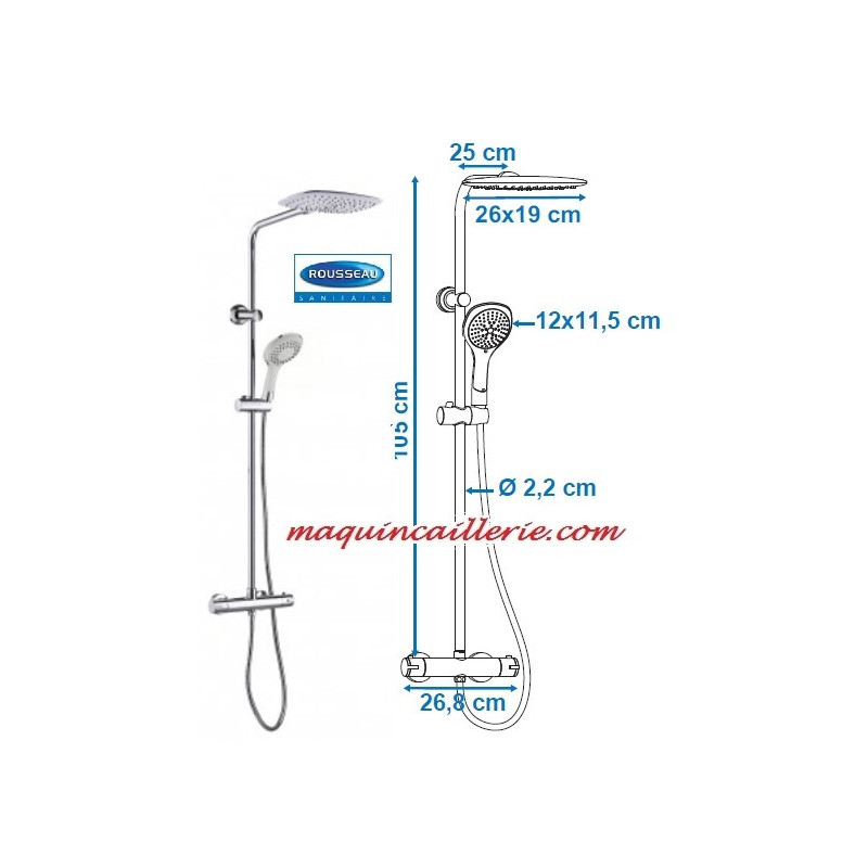 Colonne de douche sans robinetterie ou combi-douche OTAKI